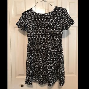 Patterned Babydoll Dress